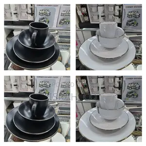 New 16pcs Black Dinnerware Set