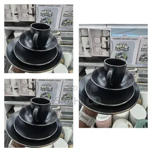 New 16pcs Black Dinnerware Set