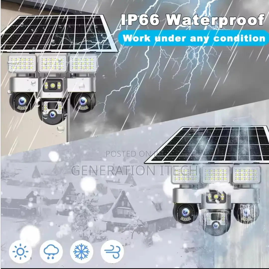 15 Mp Solar Camera With Triple Lens and Flood Lights, 16000mah, 4g4g