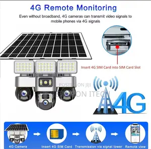 15 Mp Solar Camera With Triple Lens and Flood Lights, 16000mah, 4g4g