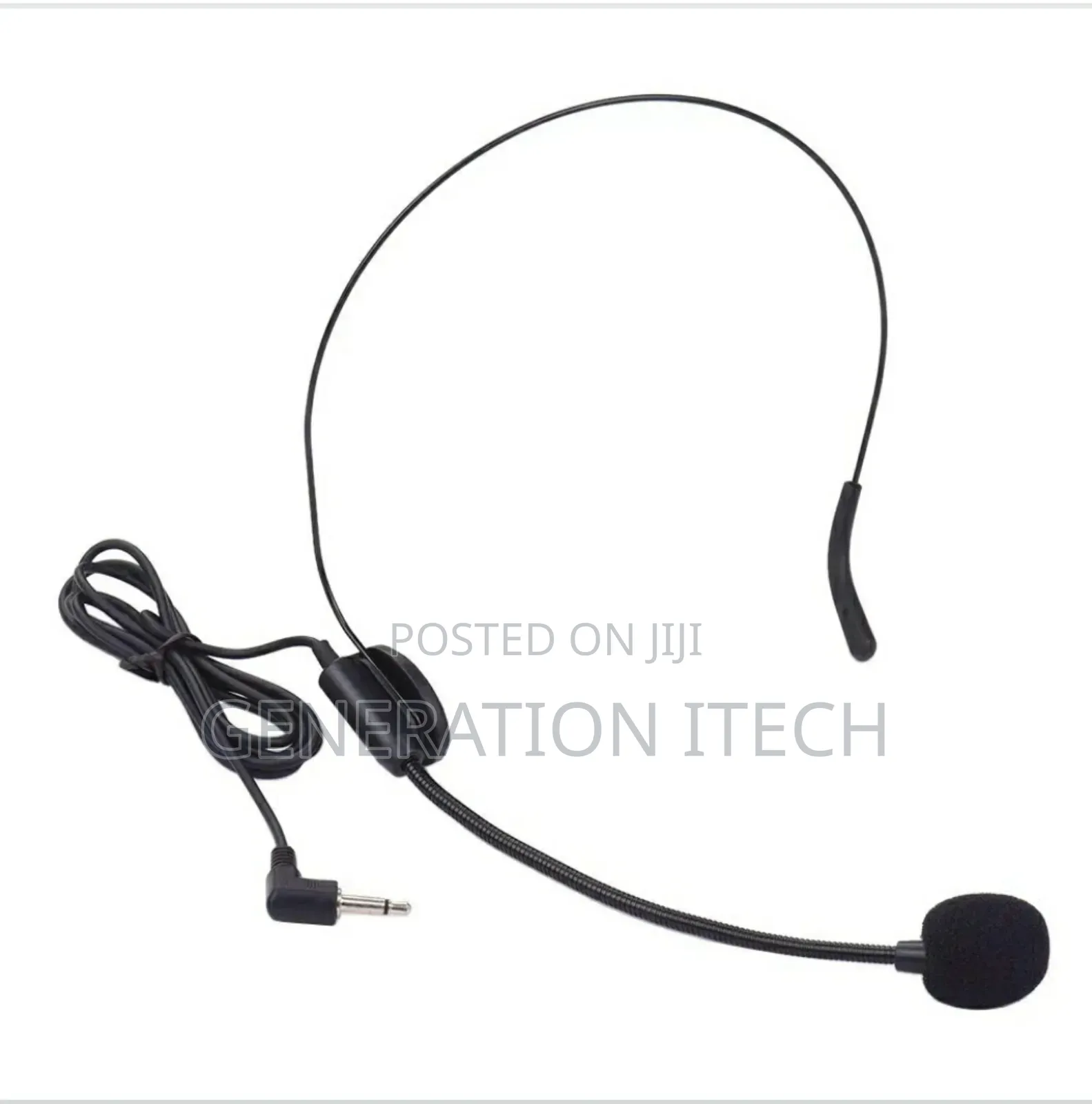 Double Wireless Microphone With Collar And Head Microphone.
