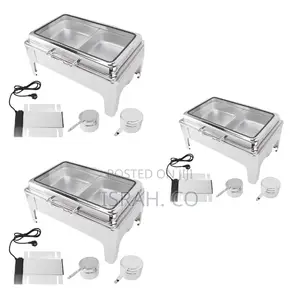 Electric Double Chaffing Dish -Silver