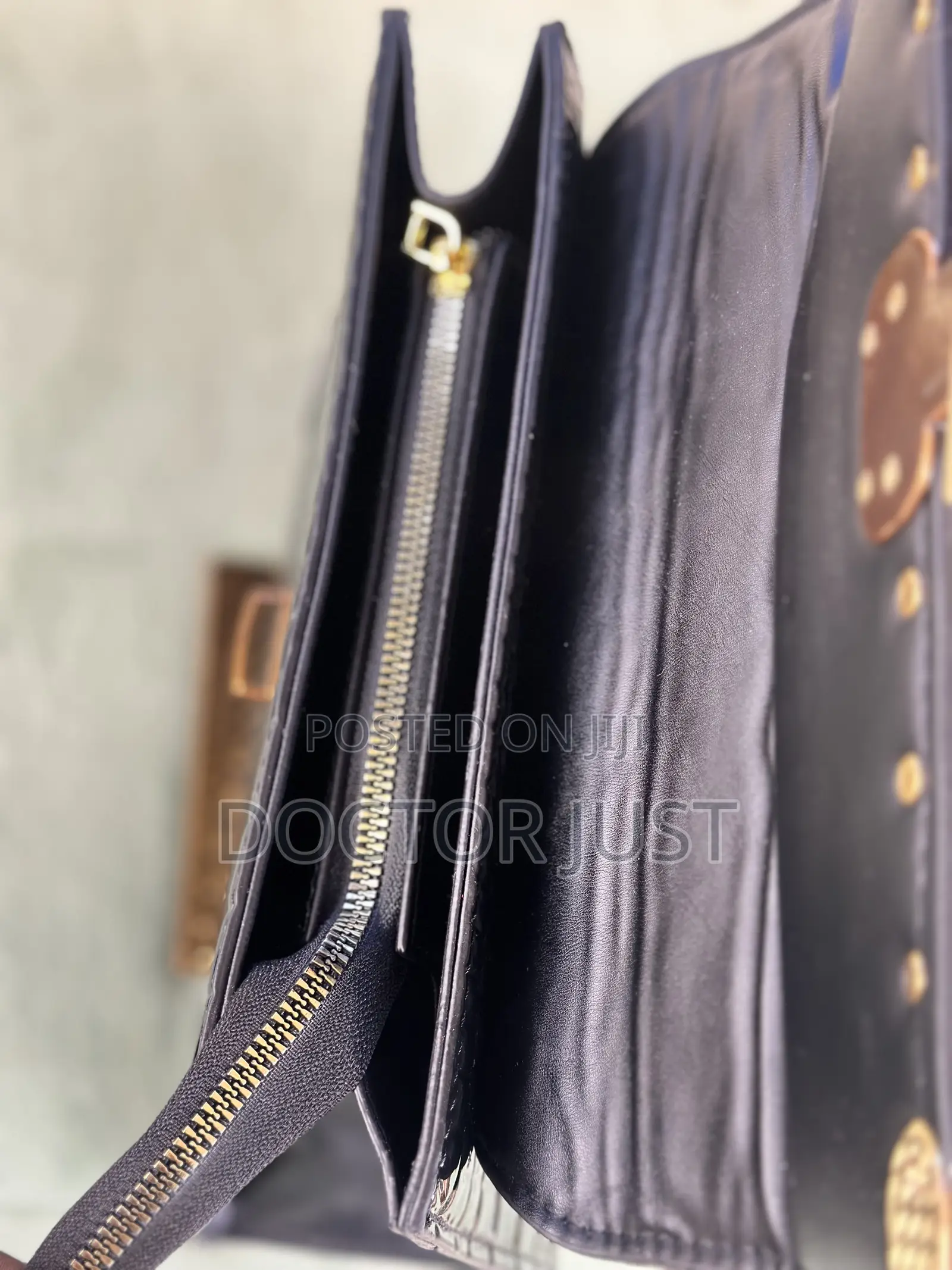 Black Vegan Leather Textured Bag