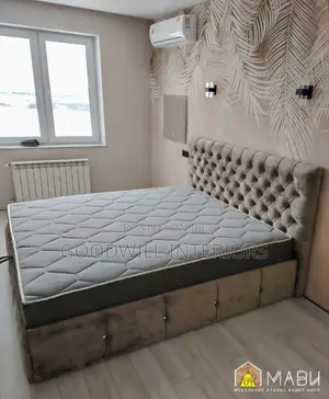 Gray Colored Bed