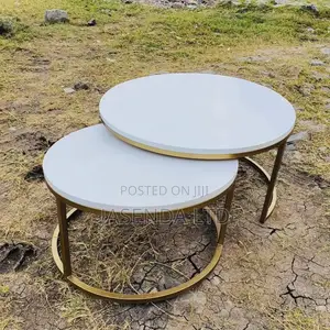 Classic White Round Coffee Table Set of 2