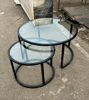 Classic Black Round Coffee Table Set of 2