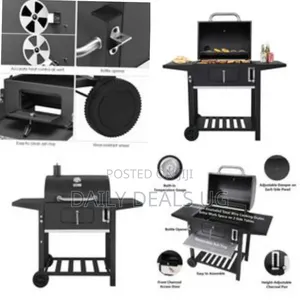 Charcoal Grill, BBQ Smoker Picnic Camping Patio Backyard Cooking-Black