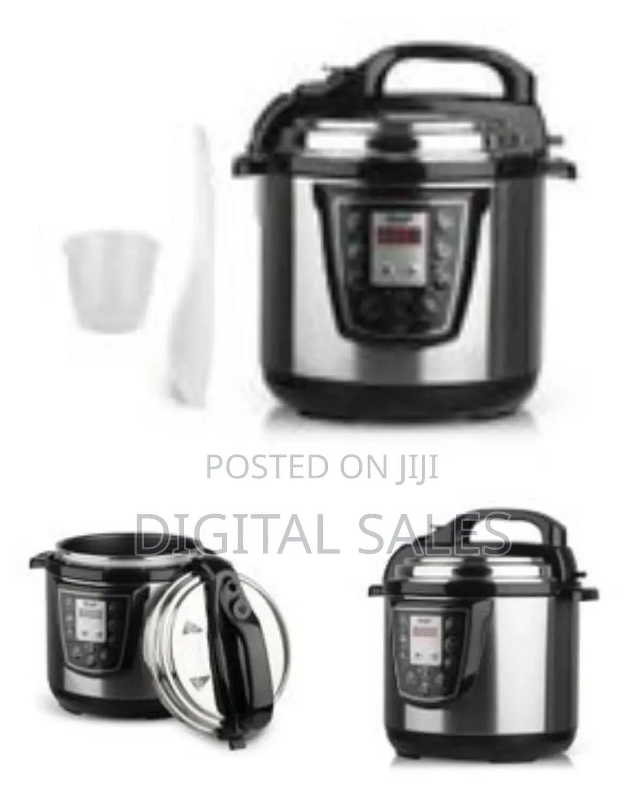 Raf 6l Electric Rice Pressure Cooker Steamer Pot- Silver