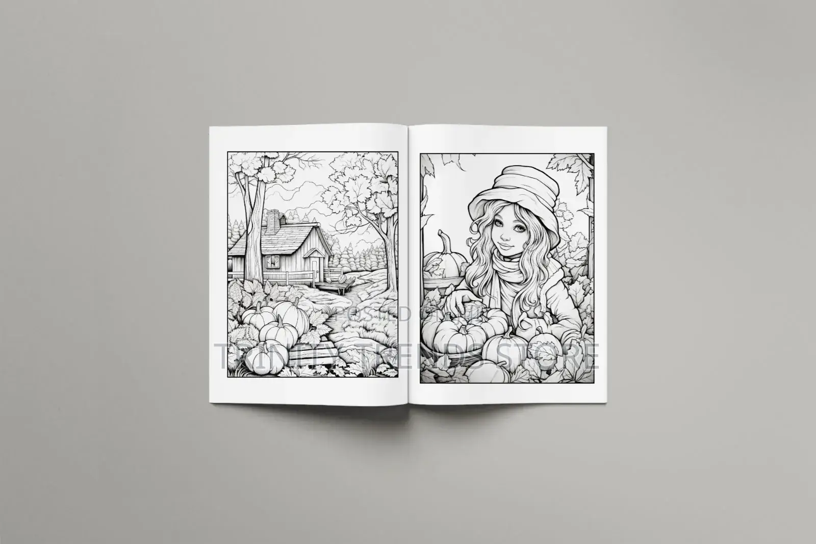 Autumn Coloring Book for Adults and Kids