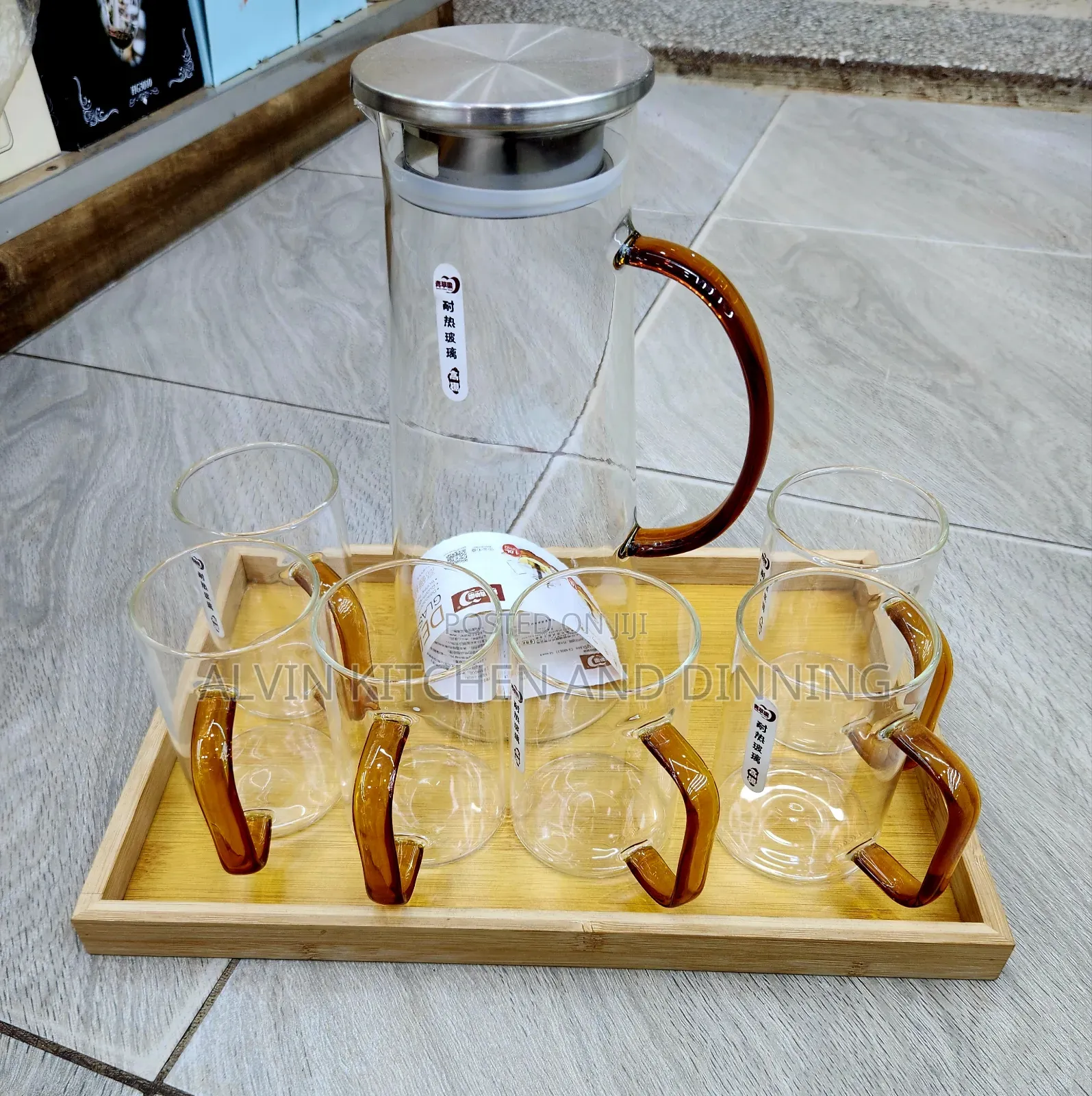 Juice Jug With 6 Drinking Glasses
