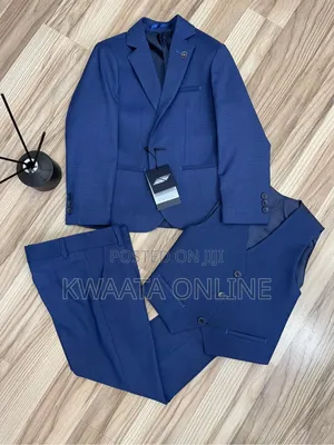 3 Piece Slim Fit Suit Set For Boy (Coat, Vest, Trousers ), 2-14years