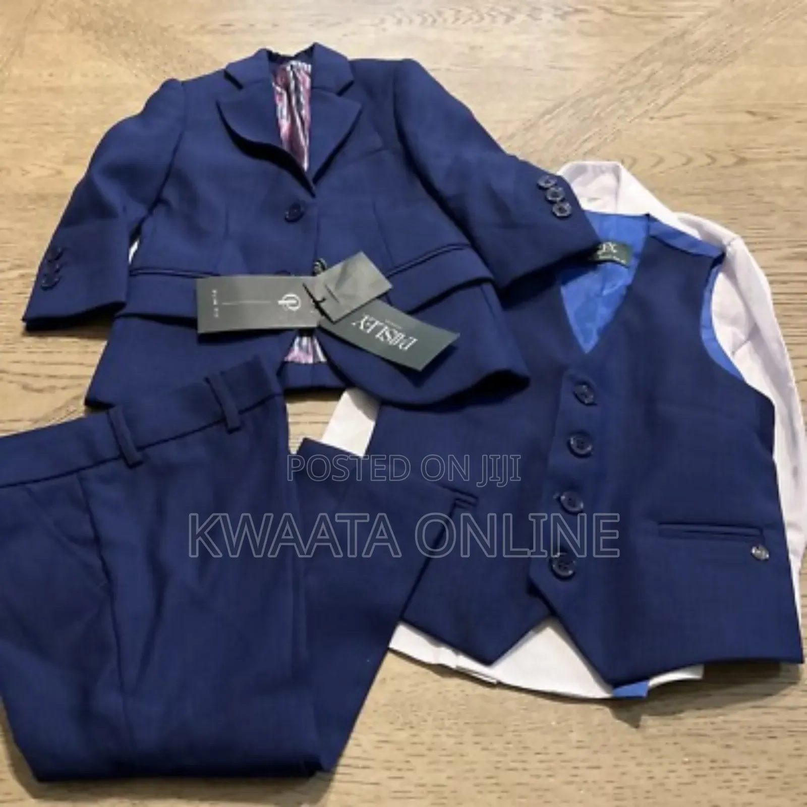3 Piece Slim Fit Suit Set For Boy (Coat, Vest, Trousers ), 2-14years