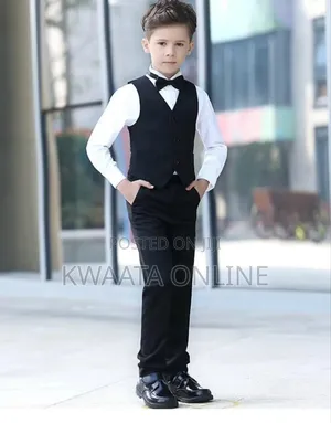3 Piece Slim Fit Suit Set For Boy (Coat, Vest, Trousers ), 2-14years