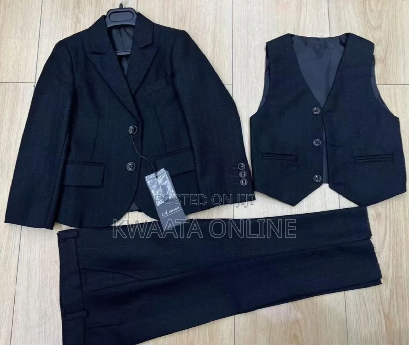 3 Piece Slim Fit Suit Set For Boy (Coat, Vest, Trousers ), 2-14years