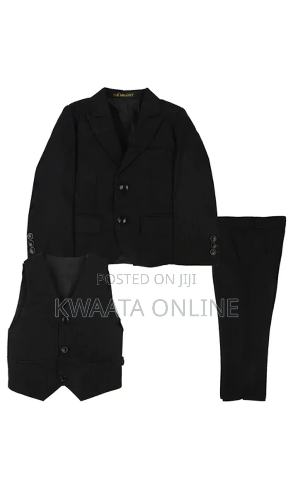 3 Piece Slim Fit Suit Set For Boy (Coat, Vest, Trousers ), 2-14years