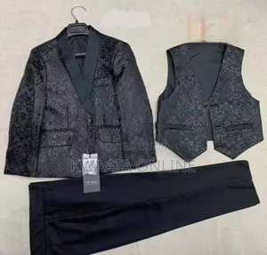 3 Piece Set Boys Slim Fit Floral Tuxedo Suit