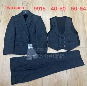 3-Piece Boys' Checked Slim Fit Suit Jackets + Vest + Trousers