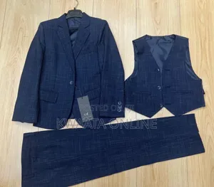 3-Piece Boys' Checked Slim Fit Suit Jackets + Vest + Trousers