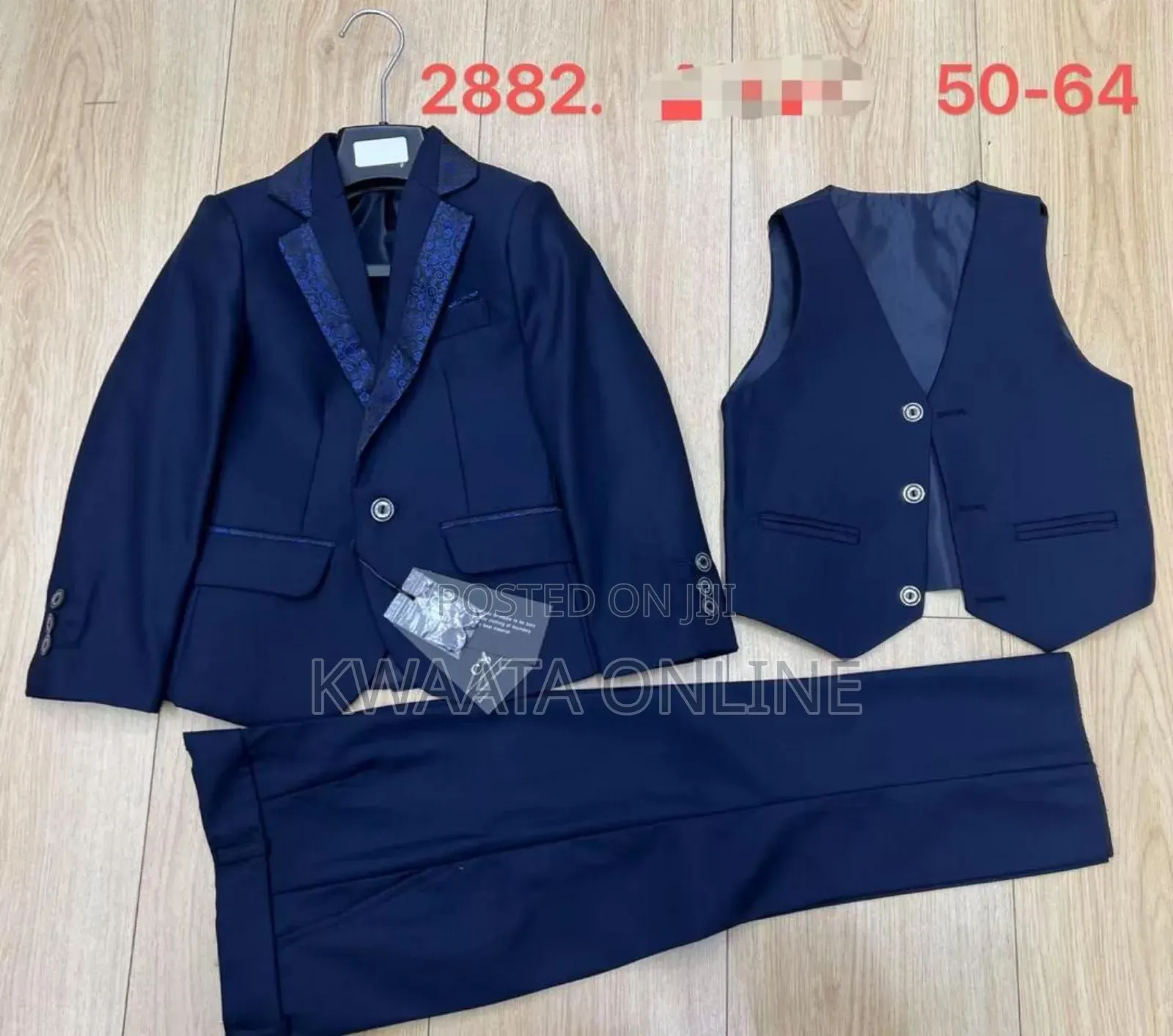 3-Piece Boys' Checked Slim Fit Suit Jackets + Vest + Trousers