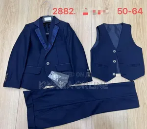 3-Piece Boys' Checked Slim Fit Suit Jackets + Vest + Trousers