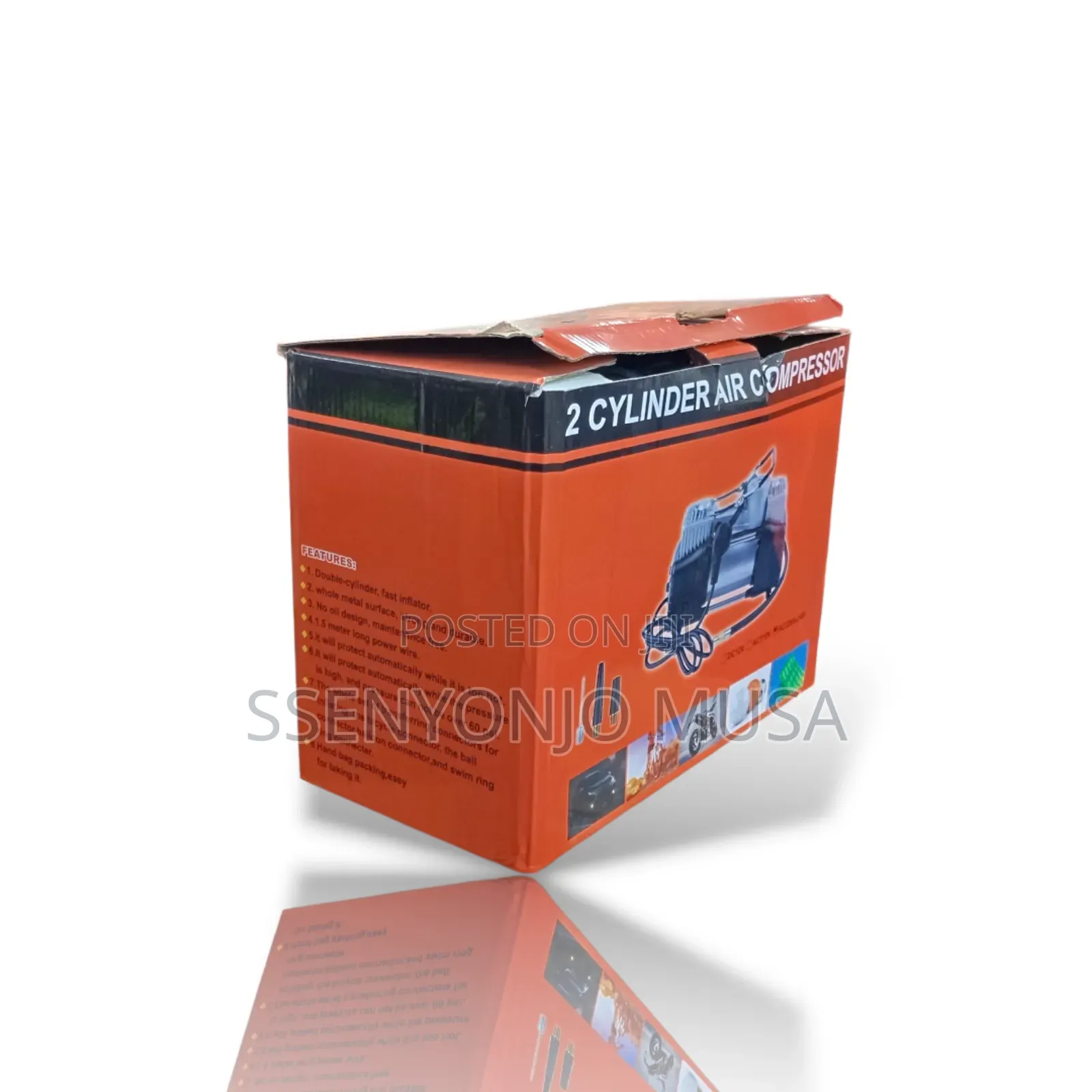 Double Cylinder Air Compressor Tire Inflator – 12v Portable Electric