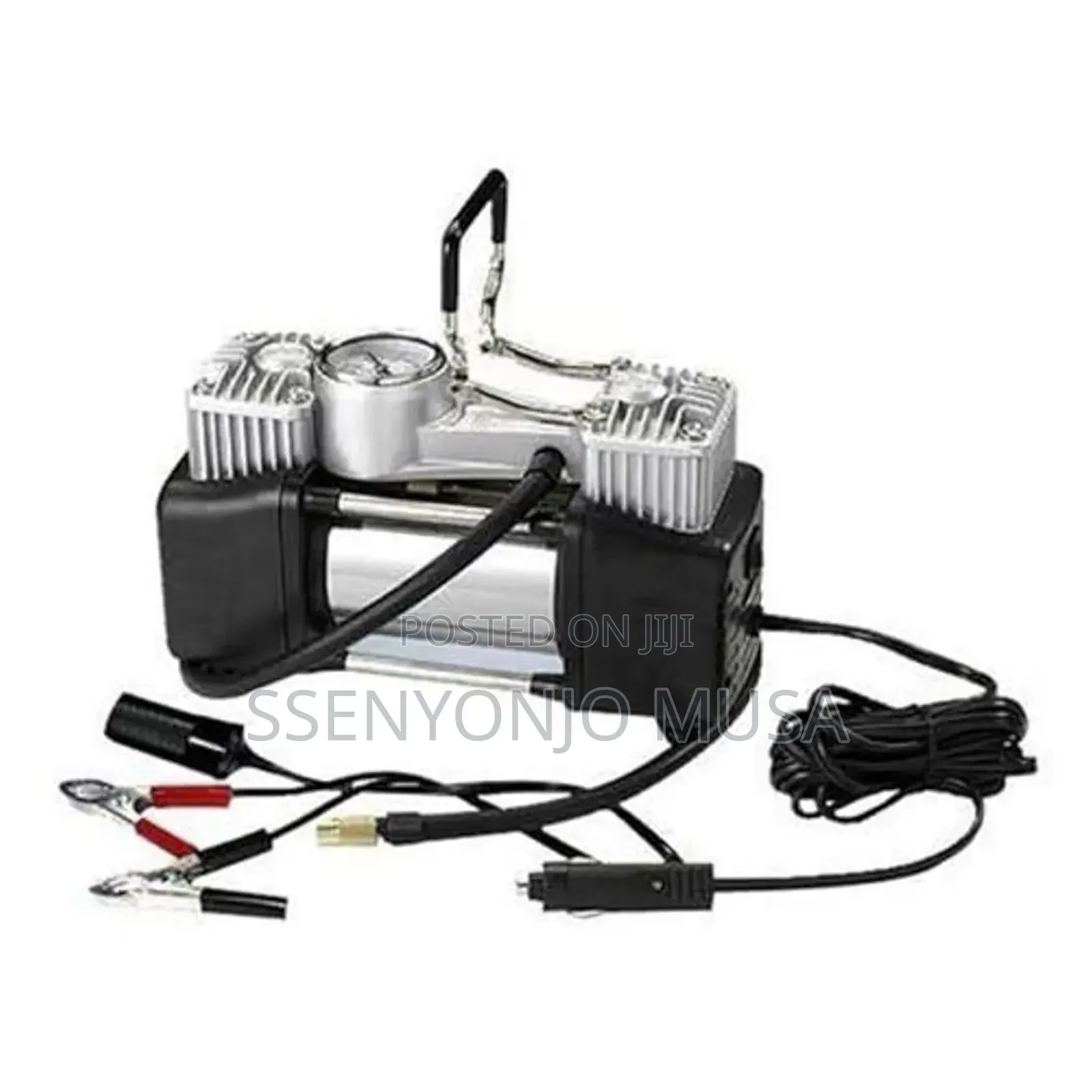 Double Cylinder Air Compressor Tire Inflator – 12v Portable Electric