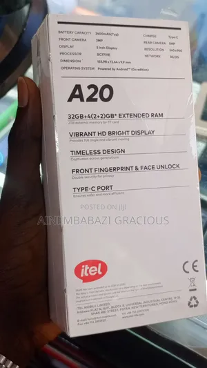 New Itel A20 16 GB Black