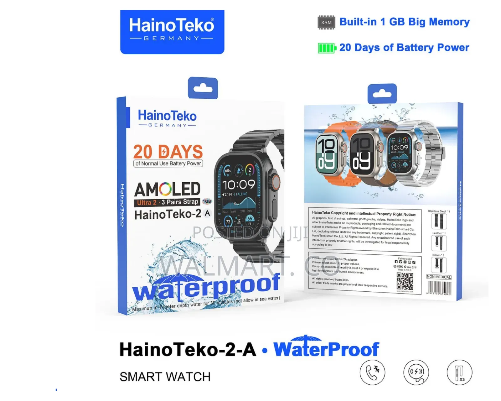 Hainoteko 2a Smartwatch 20 Days Battery Power