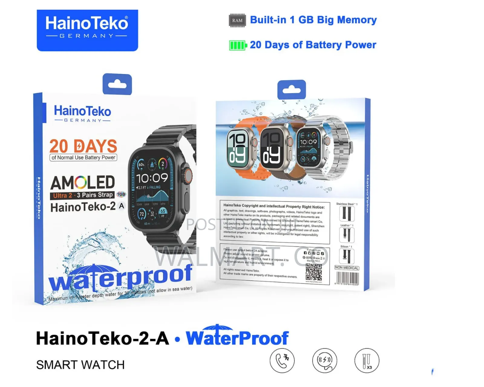 Hainoteko 2a Smartwatch 20 Days Battery Power