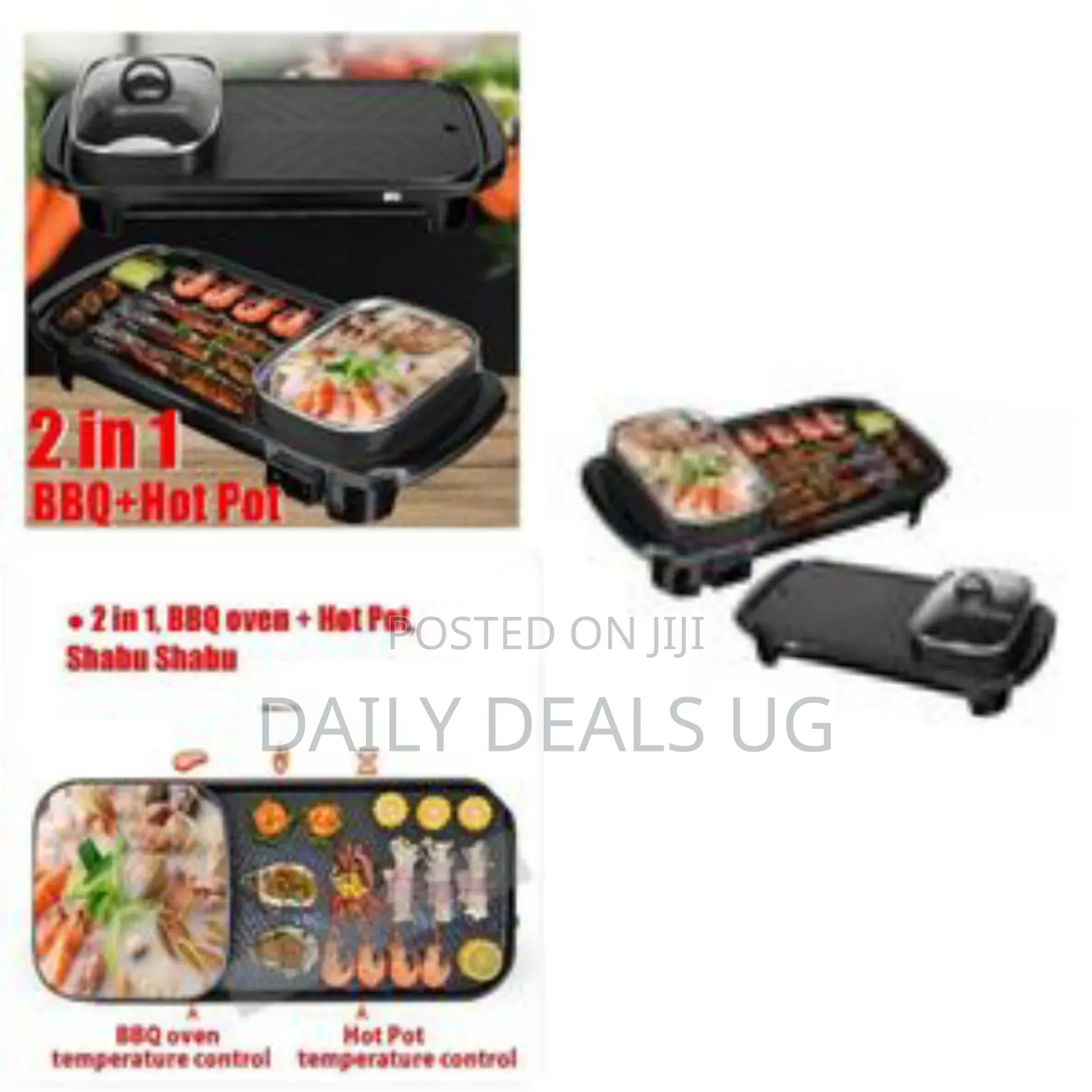 2 In1electric Baking Pan, Cooking Soup Hot Pot and BBQ Electric Grill
