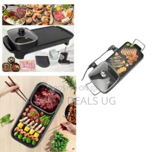 2 In1electric Baking Pan, Cooking Soup Hot Pot and BBQ Electric Grill