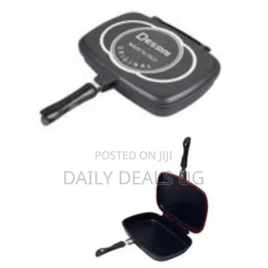 Dessini 40cm Non Stick Casting Double Sided Grill Pan Saucepan – Black
