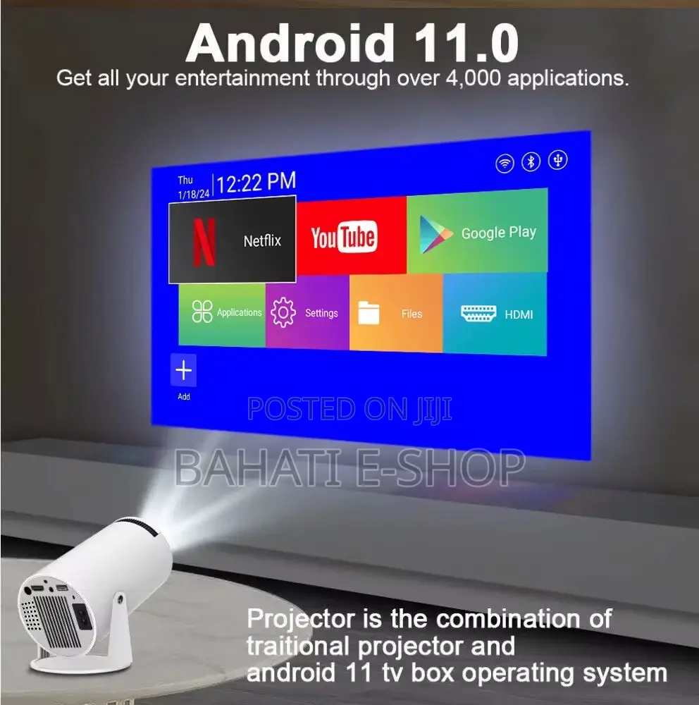  Mini Hd Smart Led Projector – Portable Home Theater