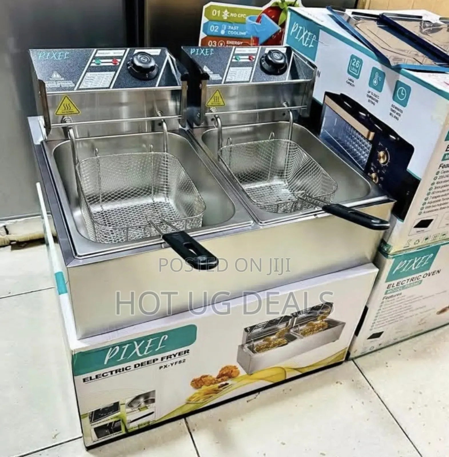 12l Pixel Double Deep Fryer Stainless Steel- Silver