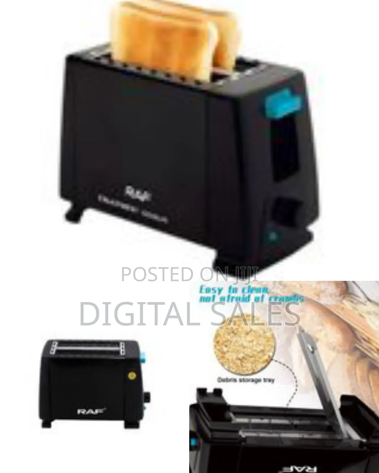 Raf Bread Toaster 2-Piece Breakfast Toasted Sandwich Toast Small Bread