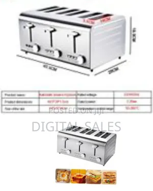 Commercial 6 Slices Bread Toaster Auto Pop-Up (Independent Extra