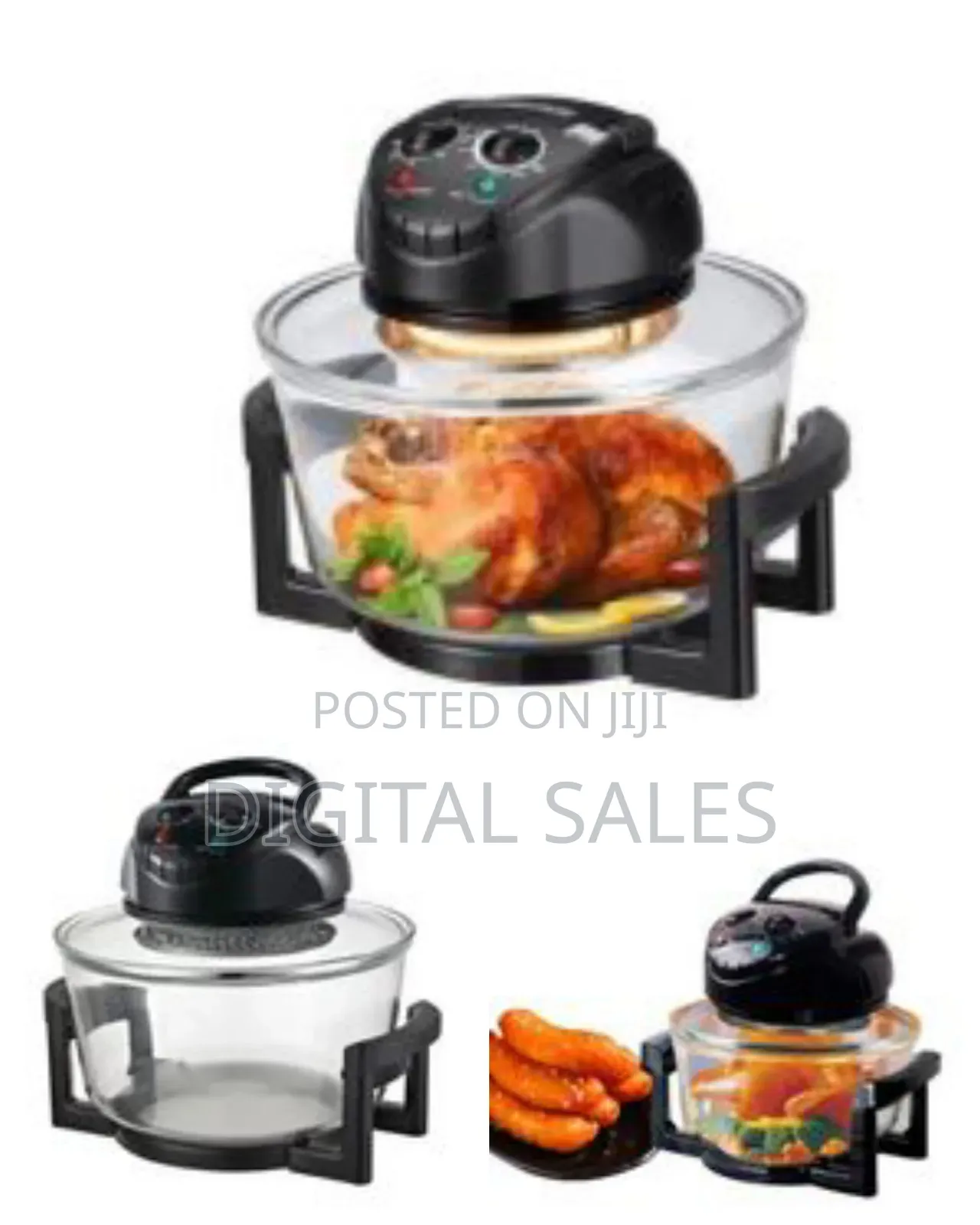 20litre - 8 in 1 Glass Turbo Convection Halogen Oven, Oil-Free Power