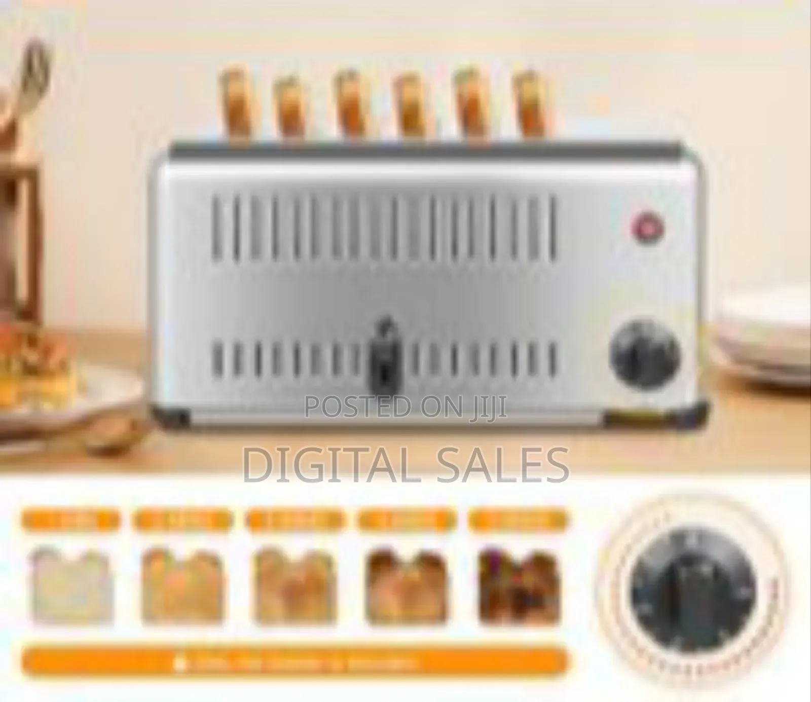 6 Slice Bread Toaster, 1680w 110v Stainless Steel Commercial 1-5 Minu