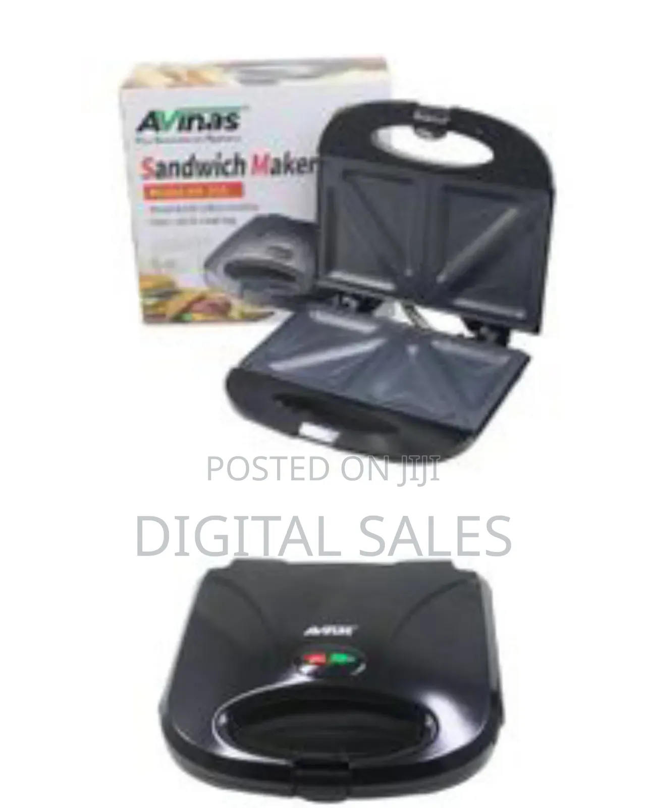 Avinas 2 Slice Sandwich Maker Non Stick Surface Bread Toaster