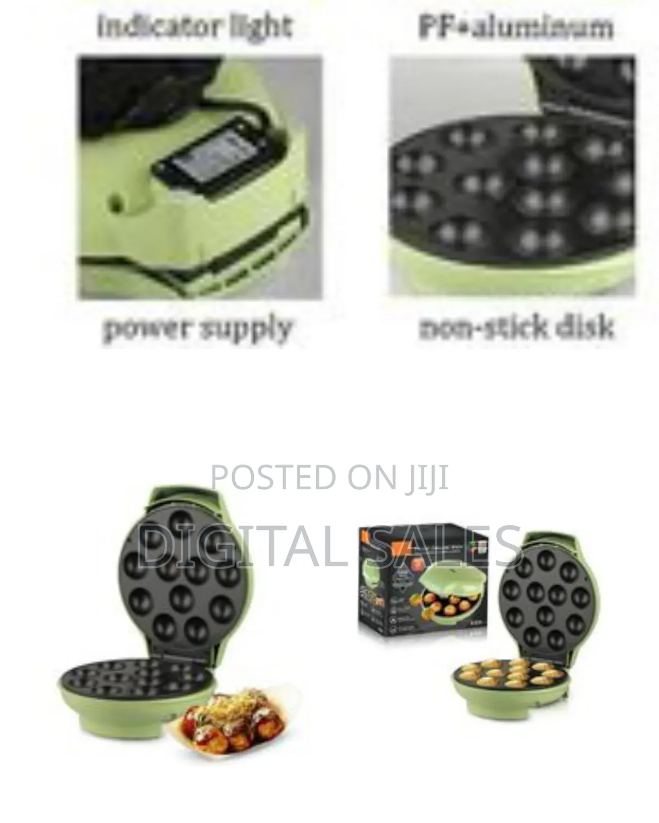 Raf Electric Takoyaki Maker, 12 Holes Takoyaki Pan, Mini Home