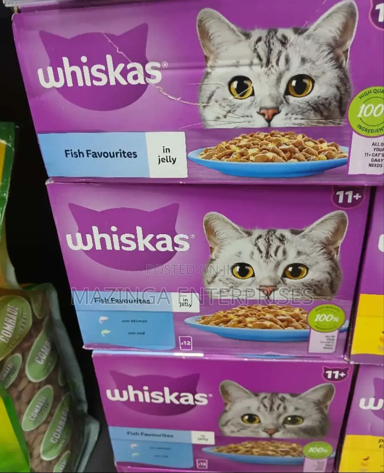 Whiskas 11+ Fish Favourites in Jelly Senior Wet Cat Food.