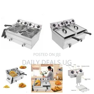 16 Litres Commercial Double Tank Electric Oil Deep Fryer With Basket