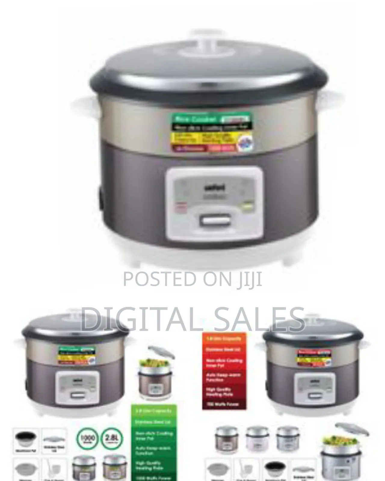 Sanford 2. 8litre Rice Cooker Steamer Pot- Multi-Colour