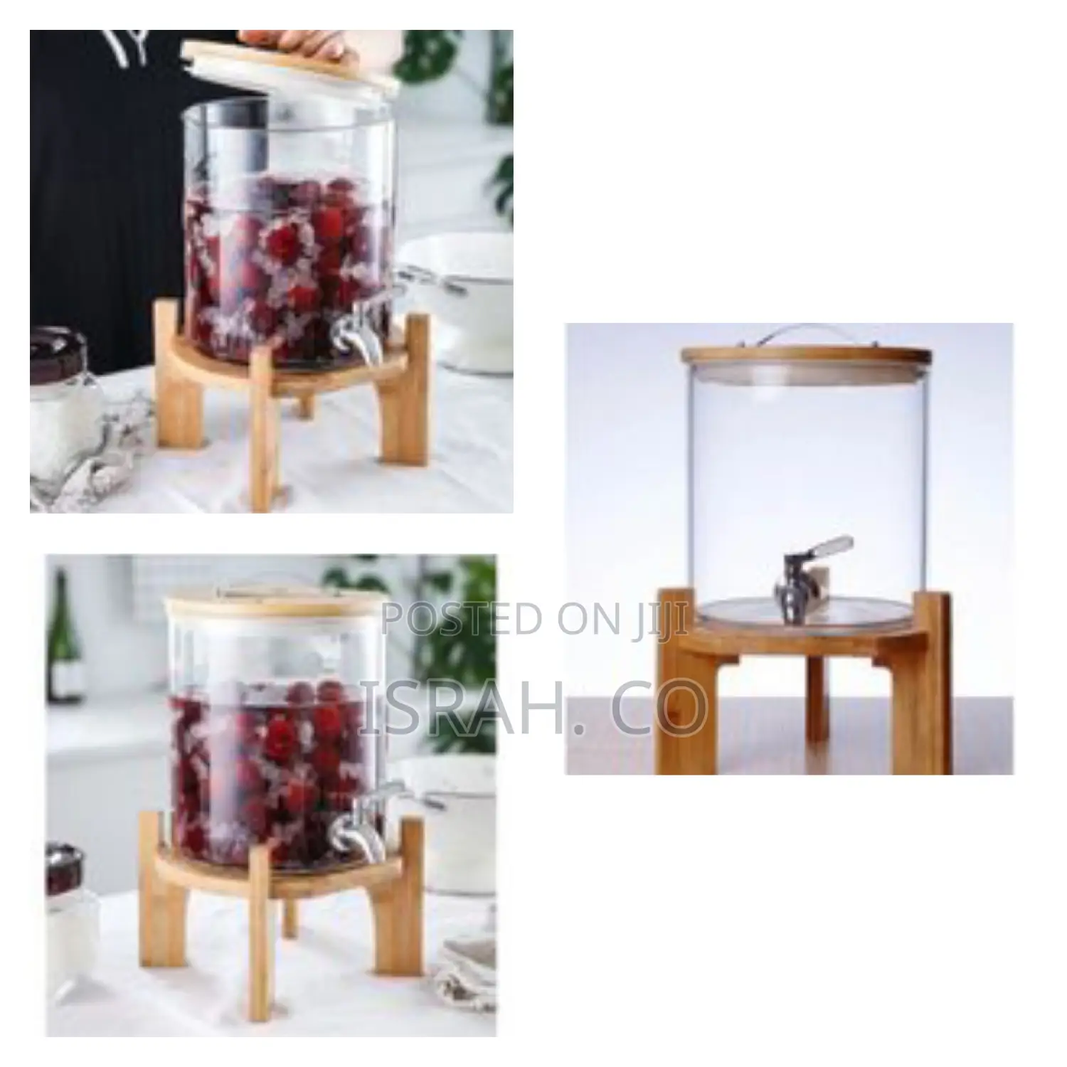 5 L Glass Drinks Dispenser Jar With Tap, Spigot, Lid
