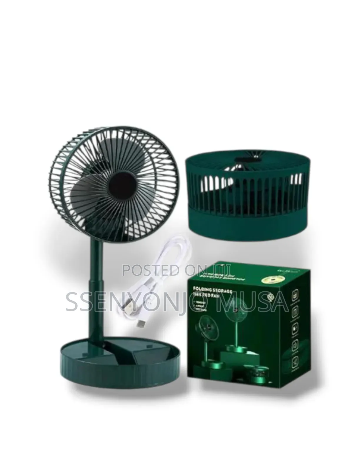 Portable Desk Fan Usb Rechargeable With 3 Modes Folding Fan