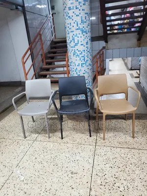 Beige Armed Plastic Chairs Plastic Chairs