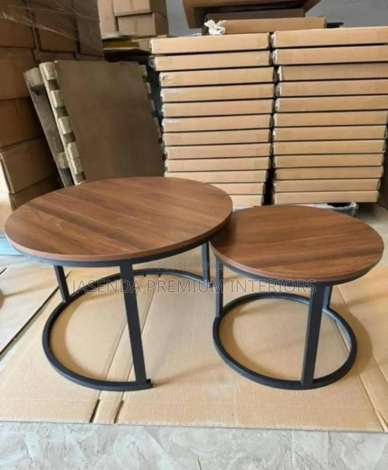 Round Coffee Table Set, 2-Piece Nesting Coffee Table