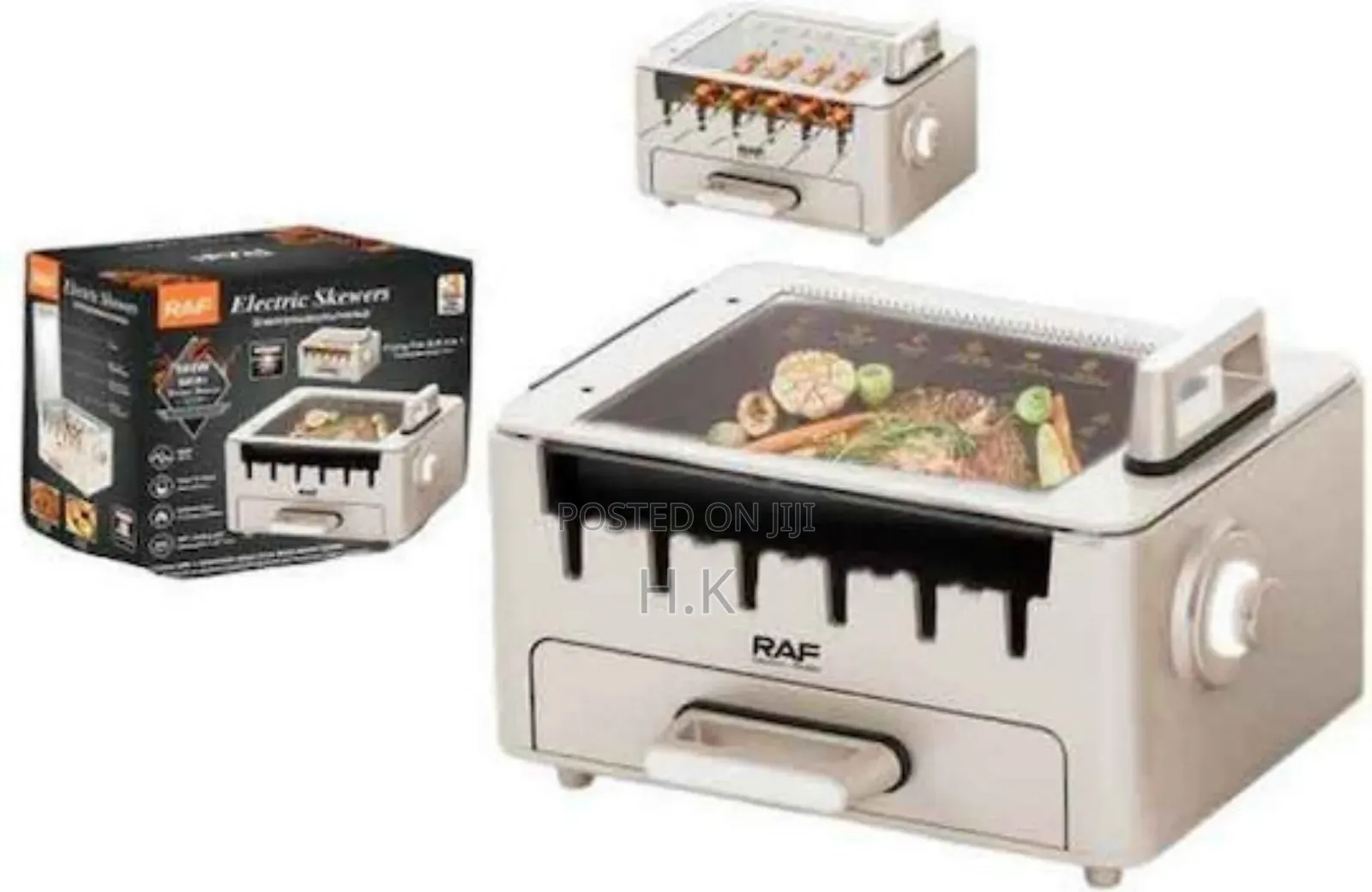 Raf Electric Grill Grill 800w With Lid and Adjustable Thermostat
