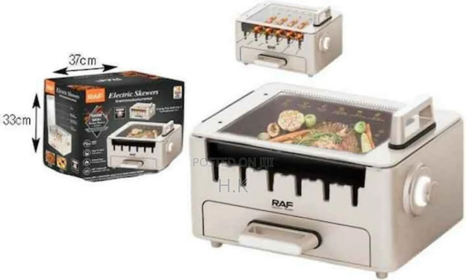 Raf Electric Grill Grill 800w With Lid and Adjustable Thermostat