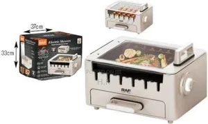 Raf Electric Grill Grill 800w With Lid and Adjustable Thermostat